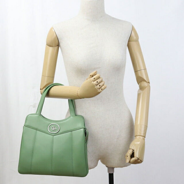Used Gucci tote bag ladies brand GUCCI petit GG 2WAY leather 745918 green USDGU111468011