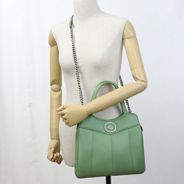 Used Gucci tote bag ladies brand GUCCI petit GG 2WAY leather 745918 green USDGU111468011