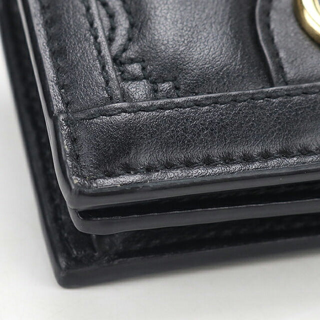 中古 グッチ 二つ折り財布 二折財布 コンパクト レディース ブランド GUCCI GGマトラッセ カードケース ウォレット レザー 723786 ブラック USDGU111475011