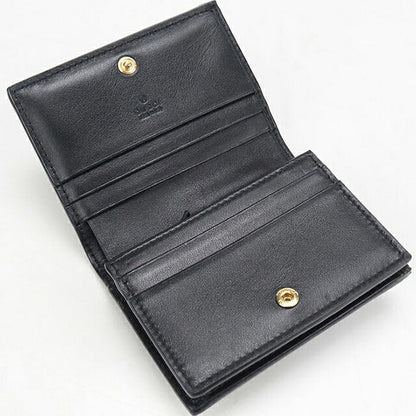 中古 グッチ 二つ折り財布 二折財布 コンパクト レディース ブランド GUCCI GGマトラッセ カードケース ウォレット レザー 723786 ブラック USDGU111475011