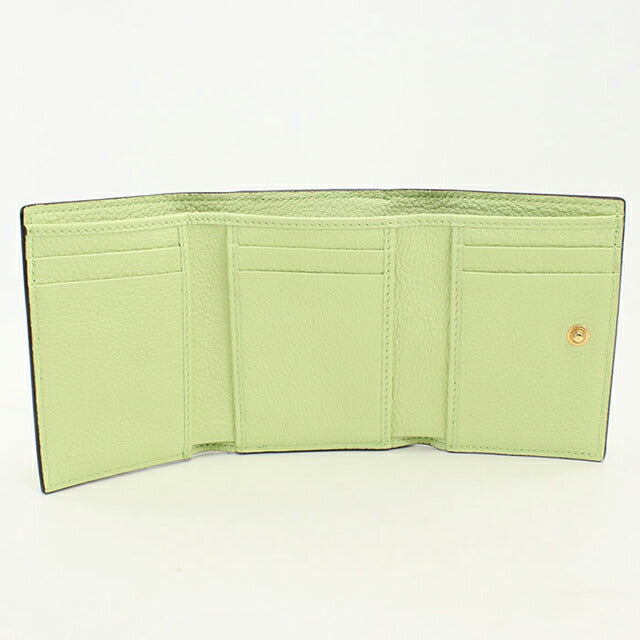中古 グッチ 三つ折り財布 三折財布 レディース ブランド GUCCI レザー 731694 グリーン USDGU111523011