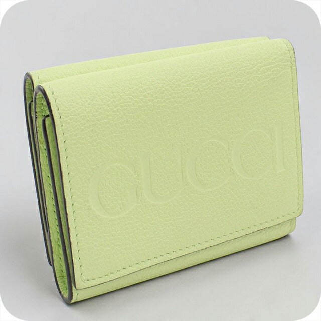 中古 グッチ 三つ折り財布 三折財布 レディース ブランド GUCCI レザー 731694 グリーン USDGU111523011