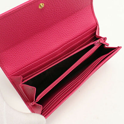 Used Gucci long wallet bi-fold ladies brand GUCCI GG Marmont Continental wallet leather 456116 pink USDGU111536011