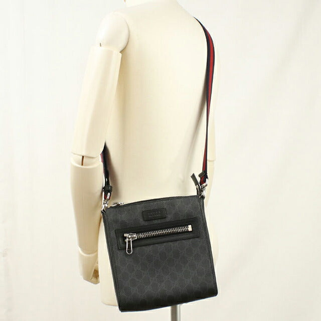 中古 グッチ 斜め掛け ショルダーバッグ メンズ ブランド GUCCI GGスプリーム スモール メッセンジャーバッグ 523599 ブラック USDGU112111011