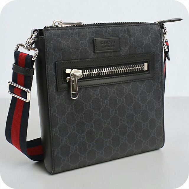 中古 グッチ 斜め掛け ショルダーバッグ メンズ ブランド GUCCI GGスプリーム スモール メッセンジャーバッグ 523599 ブラック USDGU112111011