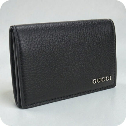 中古 グッチ 名刺入れ メンズ ブランド GUCCI グッチロゴ カードケース レザー 771152 ブラック USDGU112158011