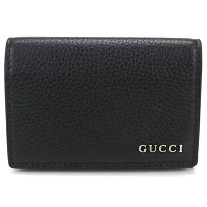 中古 グッチ 名刺入れ メンズ ブランド GUCCI グッチロゴ カードケース レザー 771152 ブラック USDGU112158011