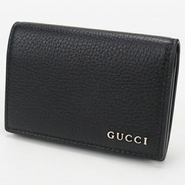 美品　グッチGUCCI ケース　カードお札　黒レザー フラップ式 ロゴ刻印 GUCCI - ☆3日以内返品可☆ 美品 GUCCI グッチ GUCCI ロゴ カード