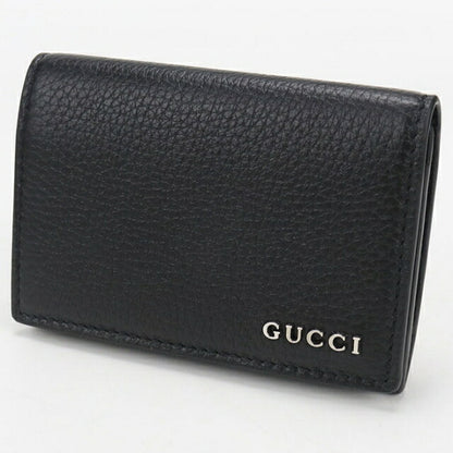 中古 グッチ 名刺入れ メンズ ブランド GUCCI グッチロゴ カードケース レザー 771152 ブラック USDGU112158011