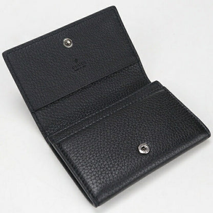 中古 グッチ 名刺入れ メンズ ブランド GUCCI グッチロゴ カードケース レザー 771152 ブラック USDGU112158011