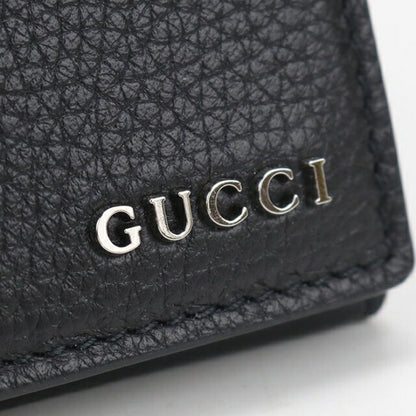 中古 グッチ 名刺入れ メンズ ブランド GUCCI グッチロゴ カードケース レザー 771152 ブラック USDGU112158011