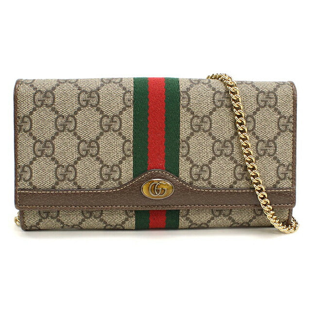 中古 グッチ チェーンウォレット レディース ブランド GUCCI オフィディア レザー 546592 ベージュ USDGU112215011