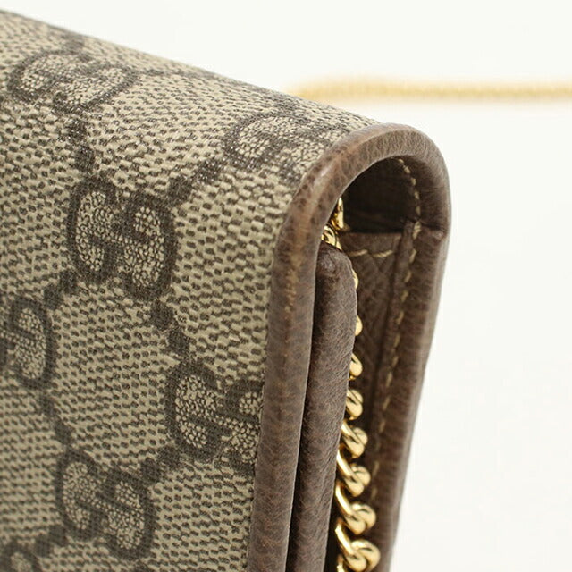 中古 グッチ チェーンウォレット レディース ブランド GUCCI オフィディア レザー 546592 ベージュ USDGU112215011