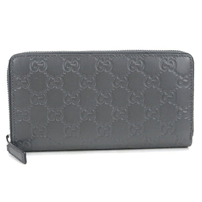 二手 Gucci 长钱包圆形拉链男装品牌 GUCCI Guccisima 皮革 307987 灰色 USDGU112283011