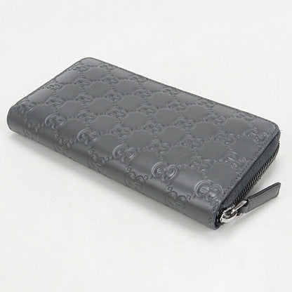 二手 Gucci 长钱包圆形拉链男装品牌 GUCCI Guccisima 皮革 307987 灰色 USDGU112283011