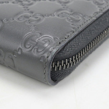 二手 Gucci 长钱包圆形拉链男装品牌 GUCCI Guccisima 皮革 307987 灰色 USDGU112283011