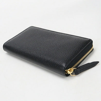中古 グッチ 長財布ラウンドファスナー レディース ブランド GUCCI GGマーモント レザー 456117 ブラック USDGU112285011