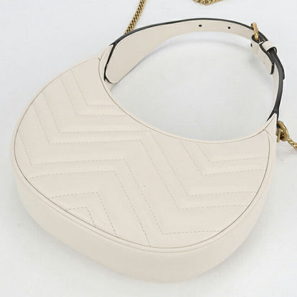 中古 グッチ ハンドバッグ レディース ブランド GUCCI GGマーモント 2WAY レザー 699514 ホワイト USDGU112373011