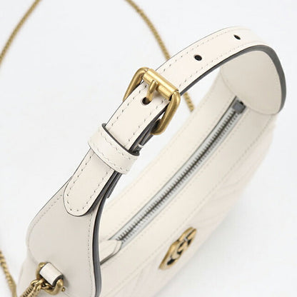 中古 グッチ ハンドバッグ レディース ブランド GUCCI GGマーモント 2WAY レザー 699514 ホワイト USDGU112373011