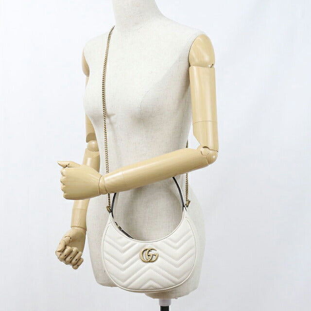 中古 グッチ ハンドバッグ レディース ブランド GUCCI GGマーモント 2WAY レザー 699514 ホワイト USDGU112373011