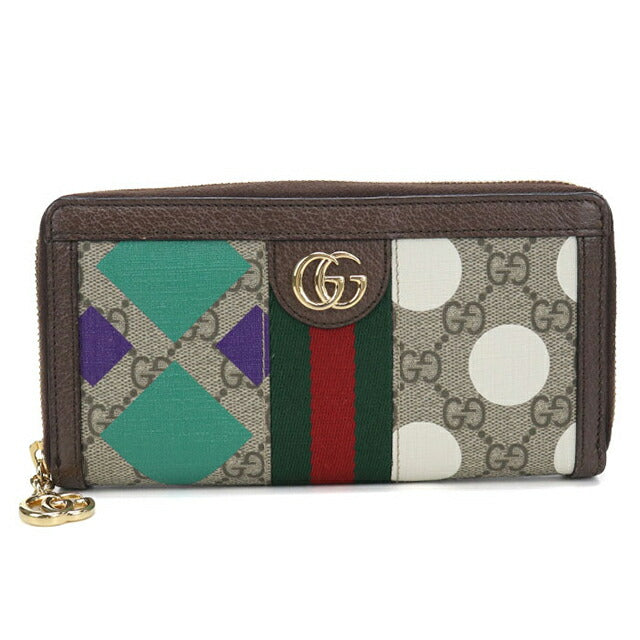 中古 グッチ 長財布ラウンドファスナー レディース ブランド GUCCI オフィディア ラウンドジップウォレット 523154 ベージュ USDGU112604011