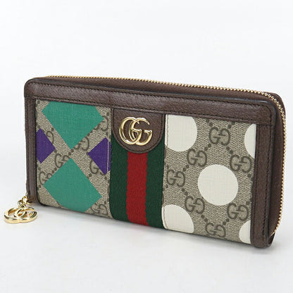 中古 グッチ 長財布ラウンドファスナー レディース ブランド GUCCI オフィディア ラウンドジップウォレット 523154 ベージュ USDGU112604011