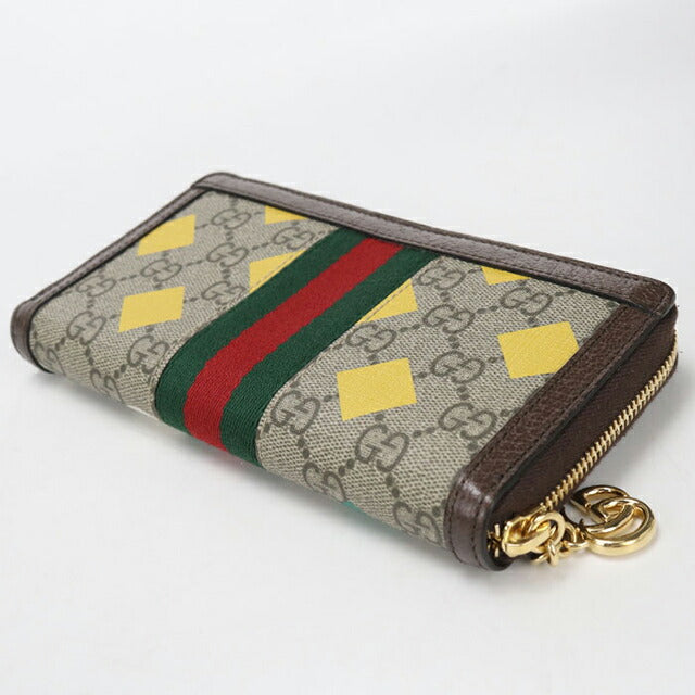 中古 グッチ 長財布ラウンドファスナー レディース ブランド GUCCI オフィディア ラウンドジップウォレット 523154 ベージュ USDGU112604011