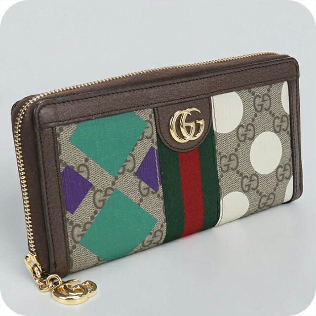 中古 グッチ 長財布ラウンドファスナー レディース ブランド GUCCI オフィディア ラウンドジップウォレット 523154 ベージュ USDGU112604011