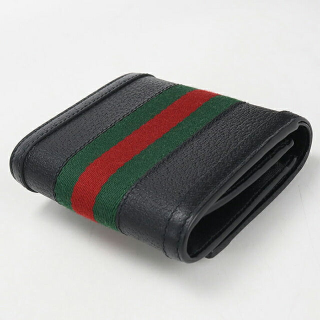 中古 グッチ 二つ折り財布 二折財布 レディース ブランド GUCCI オフィディア コンパクトウォレット レザー 719887 ブラック USDGU112609011