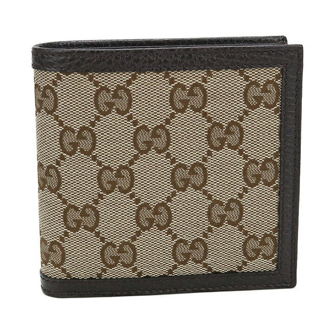 中古 グッチ 二つ折り財布 二折財布 メンズ ブランド GUCCI GGキャンバス 150413 KY9LN 9903 ベージュ USDGU112617011