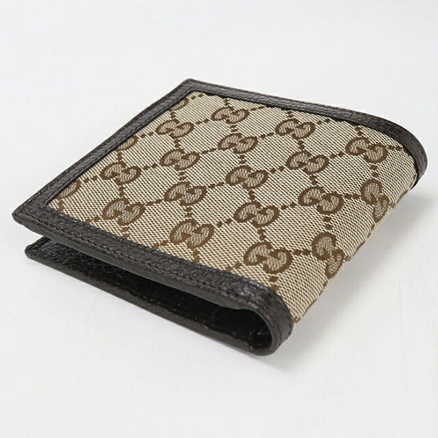 中古 グッチ 二つ折り財布 二折財布 メンズ ブランド GUCCI GGキャンバス 150413 KY9LN 9903 ベージュ USDGU112617011