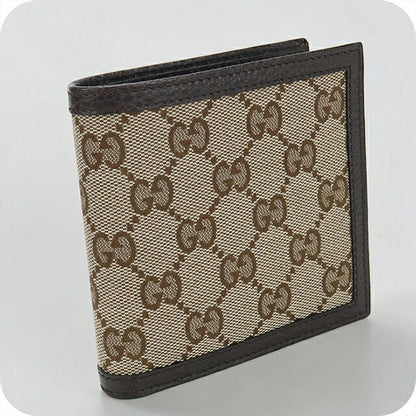 中古 グッチ 二つ折り財布 二折財布 メンズ ブランド GUCCI GGキャンバス 150413 KY9LN 9903 ベージュ USDGU112617011