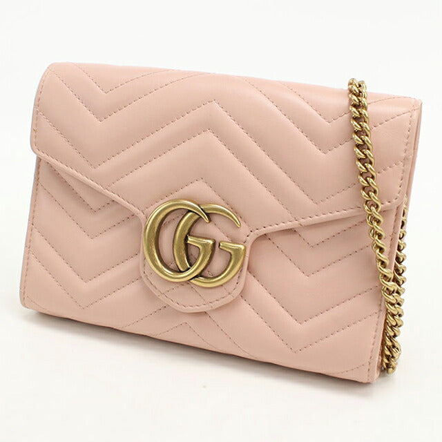 中古 グッチ チェーンウォレット レディース ブランド GUCCI GGマーモント 474575 ピンク USDGU112695011