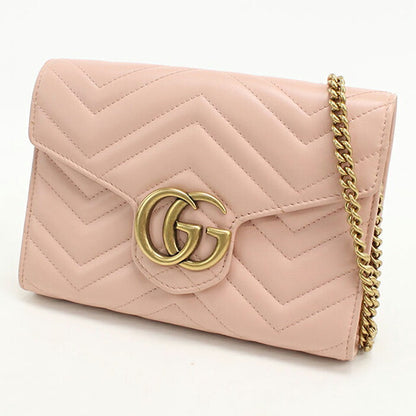 中古 グッチ チェーンウォレット レディース ブランド GUCCI GGマーモント 474575 ピンク USDGU112695011