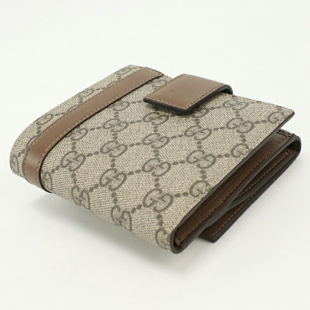 GUCCI グッチ Wホック二つ折り財布GGスプリームブラウン GUCCI グッチ