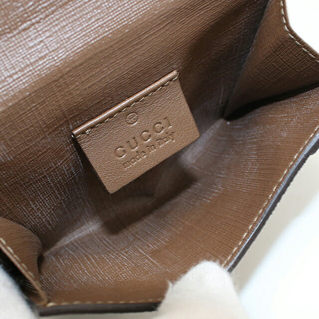 中古 グッチ 二つ折り財布 二折財布 レディース ブランド GUCCI GGスプリーム Wホック 309755 ベージュ USDGU112701011