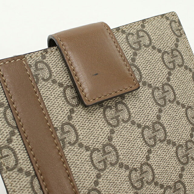 中古 グッチ 二つ折り財布 二折財布 レディース ブランド GUCCI GGスプリーム Wホック 309755 ベージュ USDGU112701011