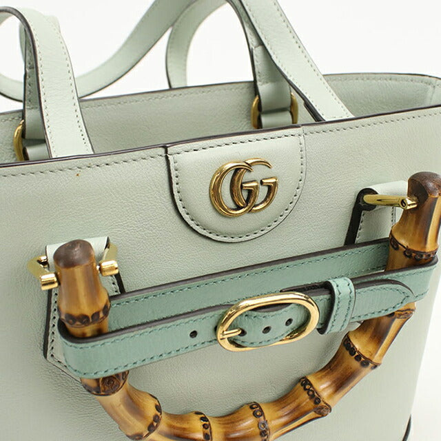 中古 グッチ トートバッグ レディース ブランド GUCCI グッチ ダイアナ バンブー2WAY レザー 750396 グリーン USDGU112917011