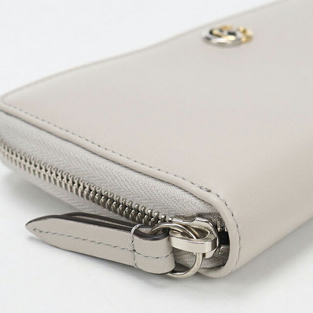 中古 グッチ 長財布ラウンドファスナー レディース ブランド GUCCI GGマーモント ジップアラウンドウォレット レザー 790057 グレー USDGU112942011