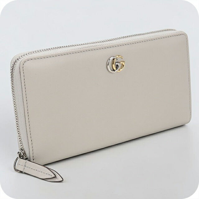 中古 グッチ 長財布ラウンドファスナー レディース ブランド GUCCI GGマーモント ジップアラウンドウォレット レザー 790057 グレー USDGU112942011