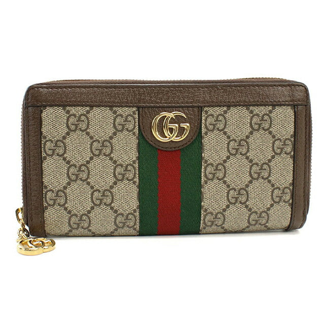 中古 グッチ 長財布ラウンドファスナー レディース ブランド GUCCI オフィディア ジップアラウンドウォレット 523154 ベージュ USDGU113045011