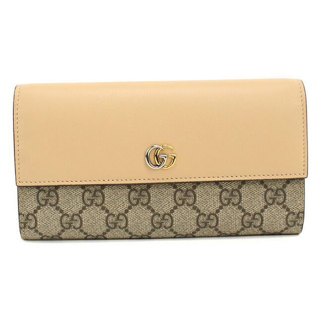 中古 グッチ 長財布二折 レディース ブランド GUCCI ダブルG レザー 795627 ベージュ USDGU113082011
