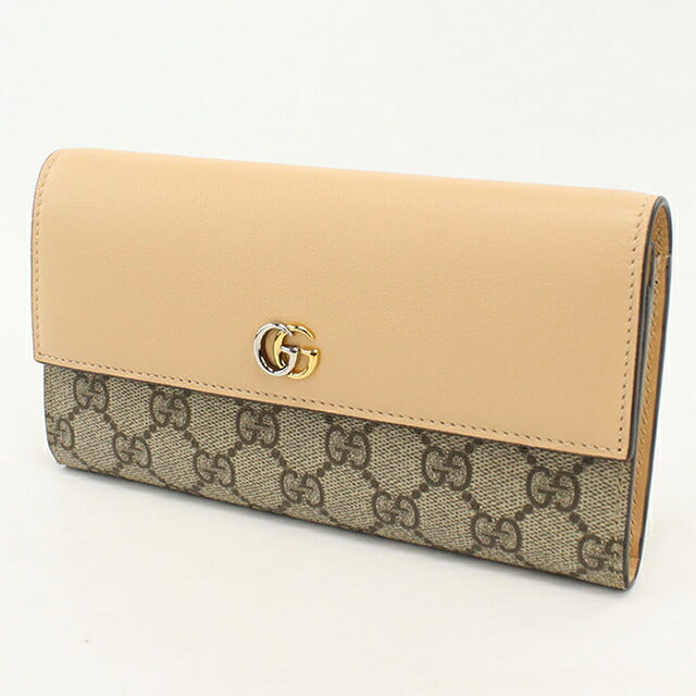 中古 グッチ 長財布二折 レディース ブランド GUCCI ダブルG レザー 795627 ベージュ USDGU113082011