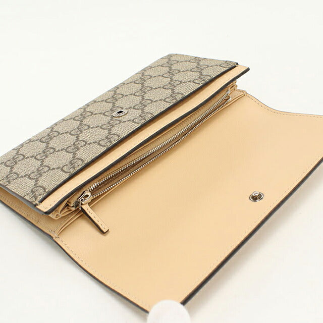 中古 グッチ 長財布二折 レディース ブランド GUCCI ダブルG レザー 795627 ベージュ USDGU113082011
