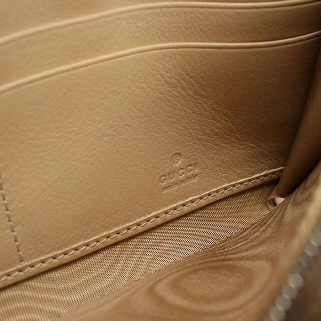 中古 グッチ 長財布二折 レディース ブランド GUCCI ダブルG レザー 795627 ベージュ USDGU113082011
