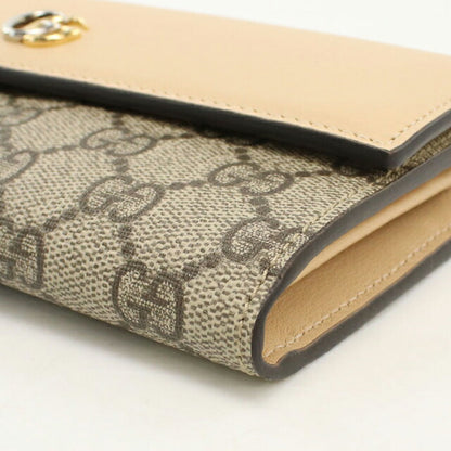 中古 グッチ 長財布二折 レディース ブランド GUCCI ダブルG レザー 795627 ベージュ USDGU113082011