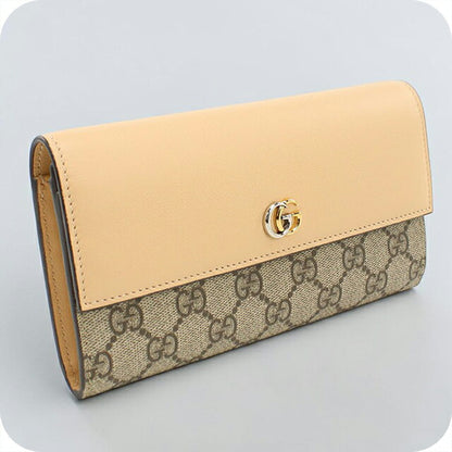中古 グッチ 長財布二折 レディース ブランド GUCCI ダブルG レザー 795627 ベージュ USDGU113082011