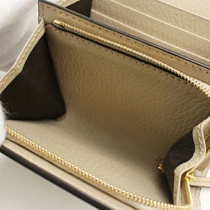 中古 グッチ 二つ折り財布 二折財布 レディース ブランド GUCCI ダブルG ミディアム ウォレット レザー 598587 ベージュ USDGU113427011