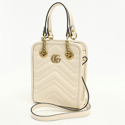 中古 グッチ ハンドバッグ レディース ブランド GUCCI GGマーモント 2WAY レザー 696123 ホワイト USDGU113469011