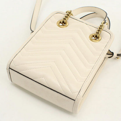 中古 グッチ ハンドバッグ レディース ブランド GUCCI GGマーモント 2WAY レザー 696123 ホワイト USDGU113469011